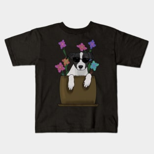 Cool dog in a pot Kids T-Shirt